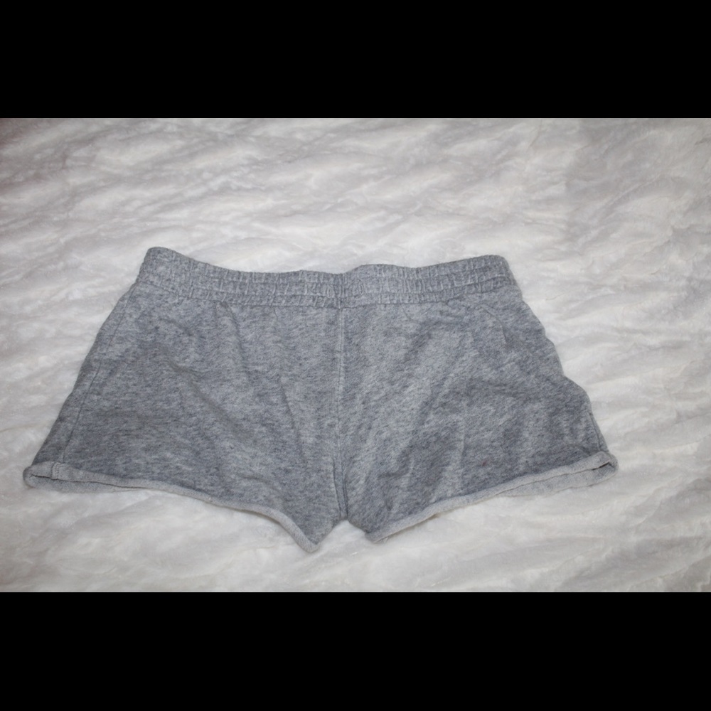 gray sweatpants shorts